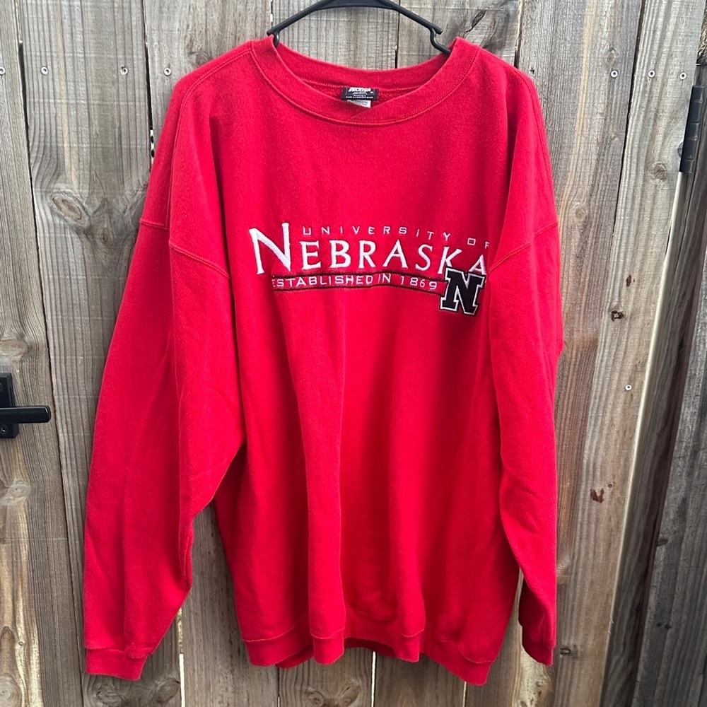 Vintage STARTER Red Nebraska Crewneck Sweater Size XL